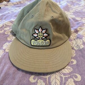 Volcom Beige Cap with Flower Logo